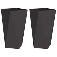 Fioriera 2 pz-Set di 2 Vaso-Contenitore per Piante Nero 40 x 40 x 75 cm Acciaio
