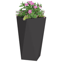 Fioriera 2 pz-Set di 2 Vaso-Contenitore per Piante Nero 40 x 40 x 75 cm Acciaio