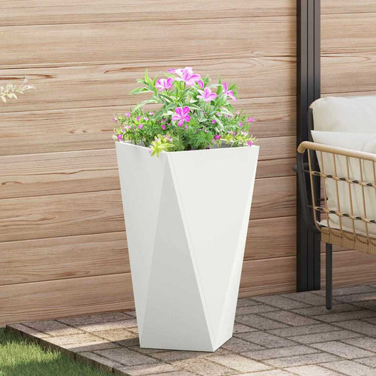 Fioriera-Vaso-Contenitore per Piante Bianco 40 x 40 x 75 cm Acciaio