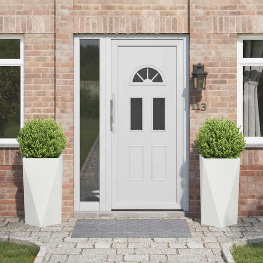 Fioriera 2 pcs Bianco 40 x 40 x 75 cm Acciaio 883783