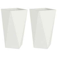 Fioriera 2 pcs Bianco 40 x 40 x 75 cm Acciaio 883783