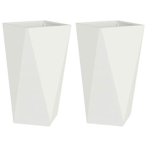 Fioriera 2 pcs Bianco 40 x 40 x 75 cm Acciaio 883783