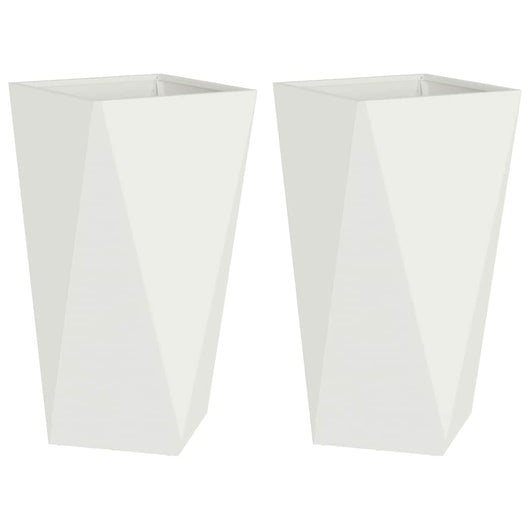 Fioriera 2 pcs Bianco 40 x 40 x 75 cm Acciaio 883783