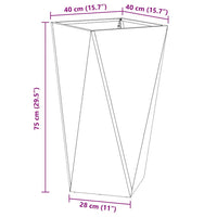 Fioriera Antracite 40 x 40 x 75 cm Acciaio 883784
