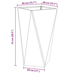 Fioriera Antracite 40 x 40 x 75 cm Acciaio 883784