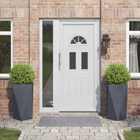 Fioriera 2 pz-Set di 2 Vaso-Contenitore per Piante Antracite 40 x 40 x 75 cm Acciaio