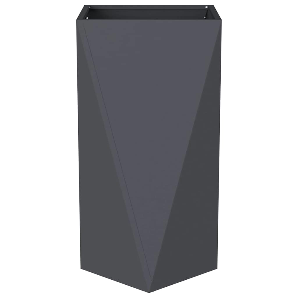 Fioriera 2 pz-Set di 2 Vaso-Contenitore per Piante Antracite 40 x 40 x 75 cm Acciaio