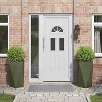 Fioriera 2 pz-Set di 2 Vaso-Contenitore per Piante Verde oliva 40 x 40 x 75 cm Acciaio