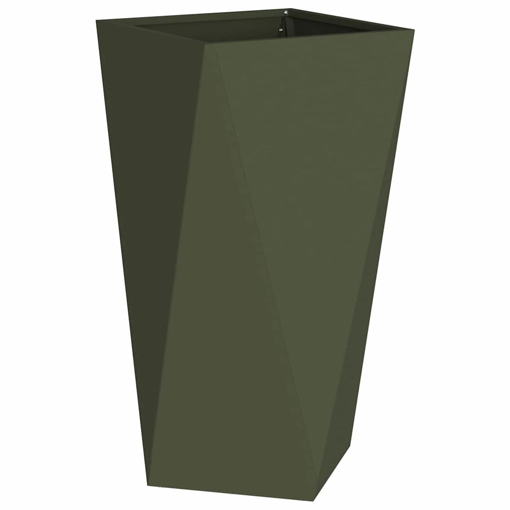 Fioriera 2 pcs Verde oliva 40 x 40 x 75 cm Acciaio 883787