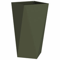 Fioriera 2 pz-Set di 2 Vaso-Contenitore per Piante Verde oliva 40 x 40 x 75 cm Acciaio