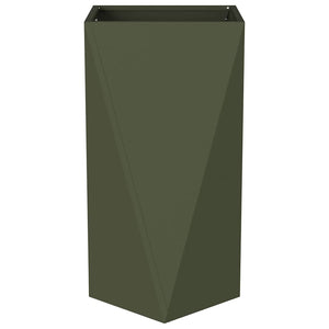 Fioriera 2 pcs Verde oliva 40 x 40 x 75 cm Acciaio 883787