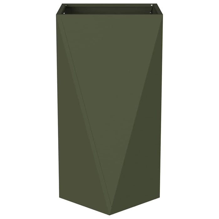 Fioriera 2 pcs Verde oliva 40 x 40 x 75 cm Acciaio 883787