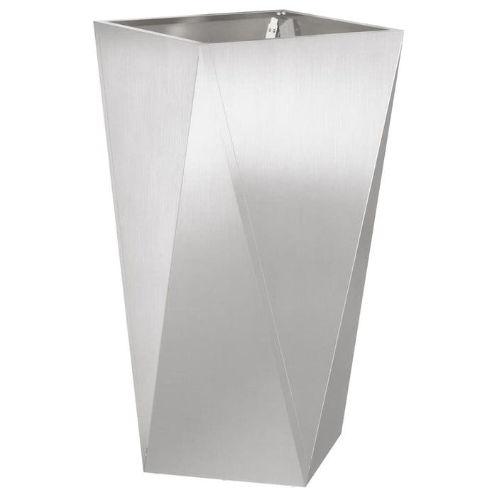 Fioriera 2 pz-Set di 2 Vaso-Contenitore per Piante Argento 40 x 40 x 75 cm Acciaio inossidabile