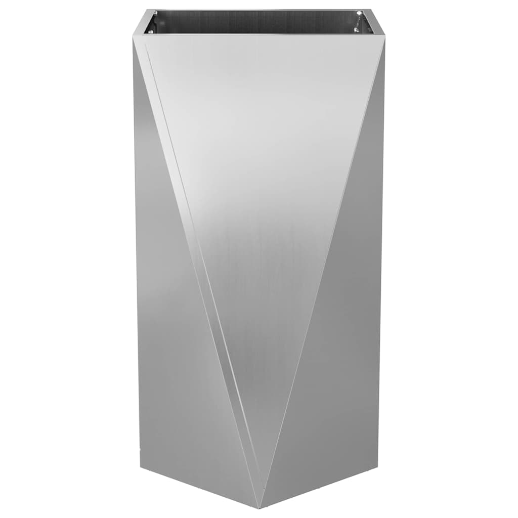 Fioriera 2 pz-Set di 2 Vaso-Contenitore per Piante Argento 40 x 40 x 75 cm Acciaio zincato