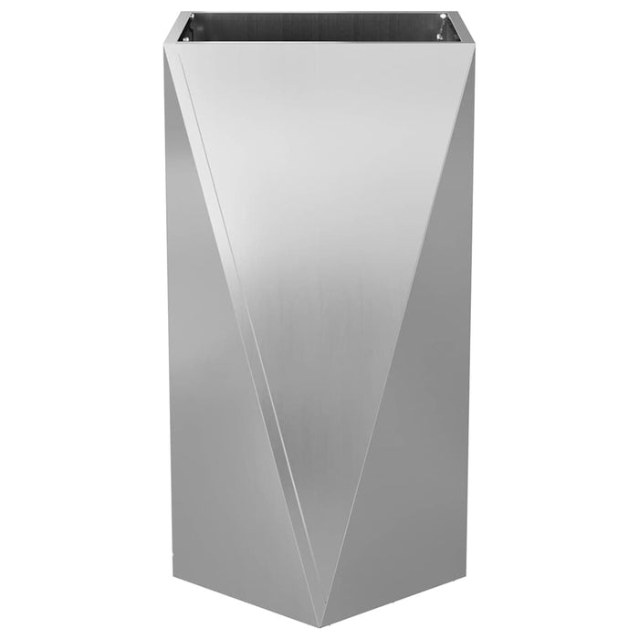 Fioriera 2 pz-Set di 2 Vaso-Contenitore per Piante Argento 40 x 40 x 75 cm Acciaio zincato