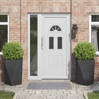 Fioriera 2 pz-Set di 2 Vaso-Contenitore per Piante Nero 50 x 50 x 75 cm Acciaio