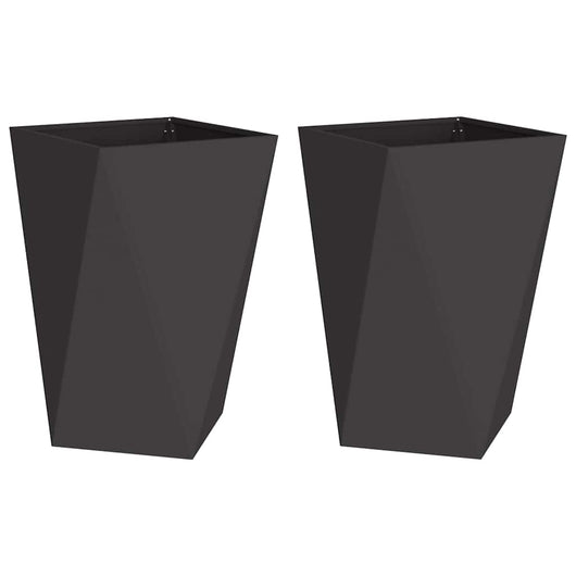 Fioriera 2 pcs Nero 50 x 50 x 75 cm Acciaio 883795