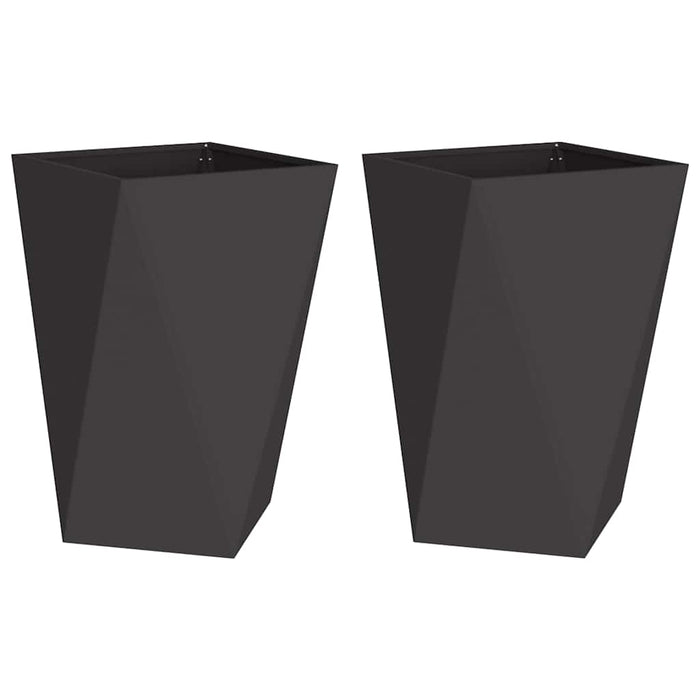 Fioriera 2 pcs Nero 50 x 50 x 75 cm Acciaio 883795