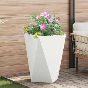 Fioriera-Vaso-Contenitore per Piante Bianco 50 x 50 x 75 cm Acciaio