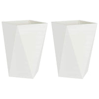 Fioriera 2 pcs Bianco 50 x 50 x 75 cm Acciaio 883797