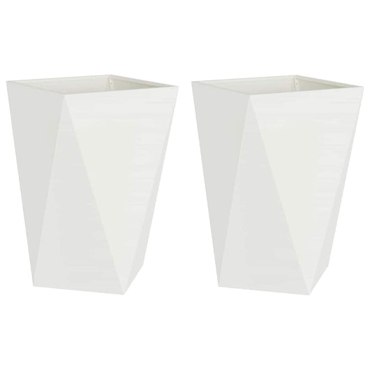 Fioriera 2 pcs Bianco 50 x 50 x 75 cm Acciaio 883797
