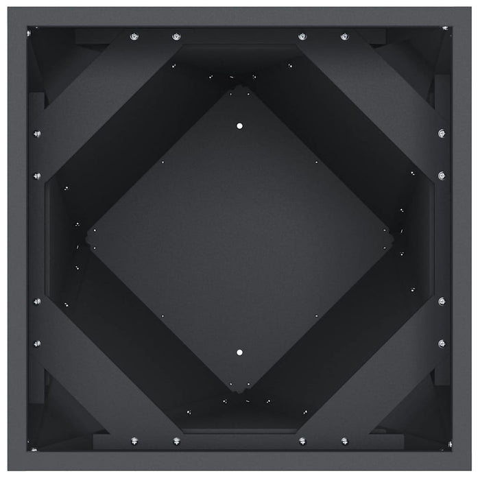 Fioriera-Vaso-Contenitore per Piante Antracite 50 x 50 x 75 cm Acciaio