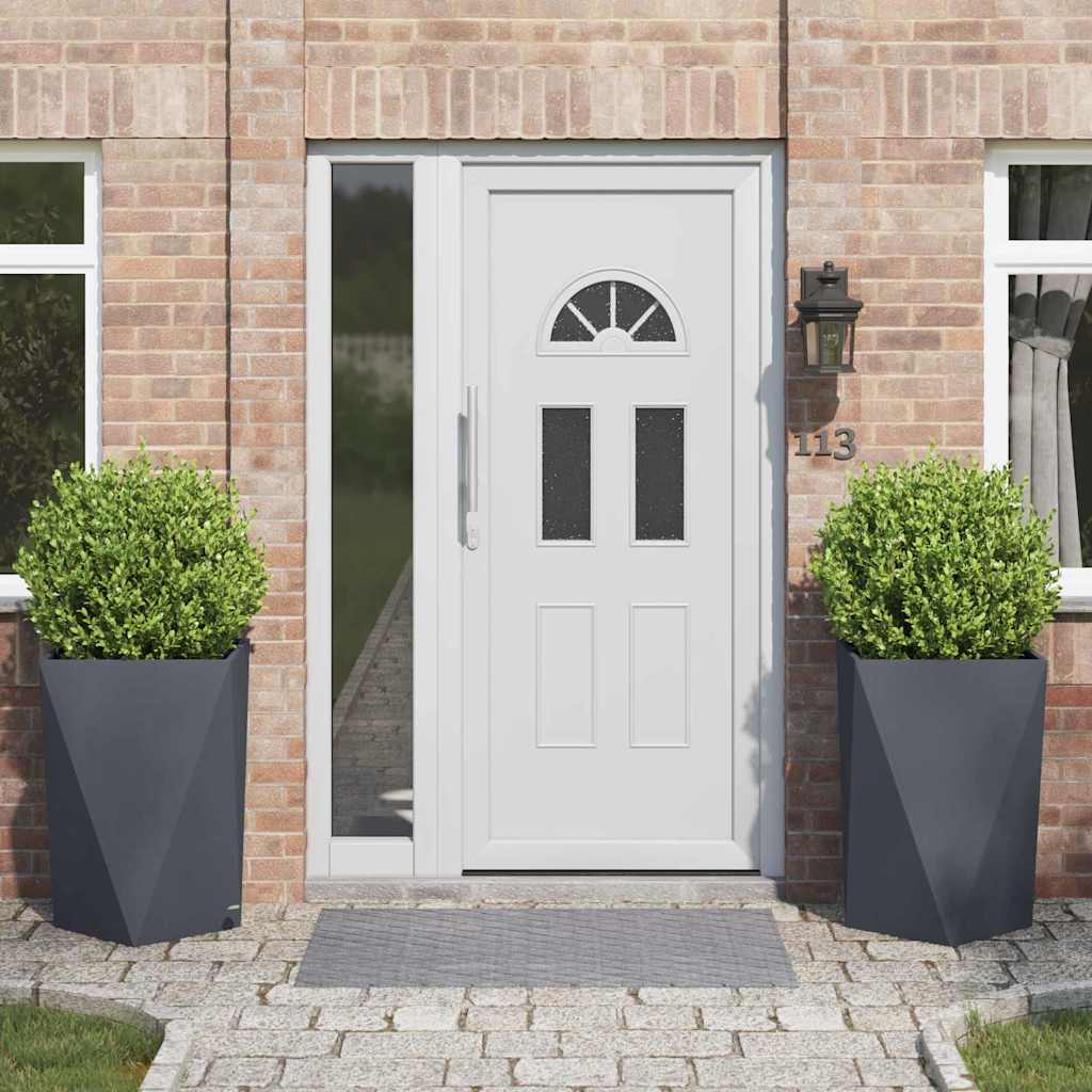 Fioriera 2 pcs Antracite 50 x 50 x 75 cm Acciaio 883799