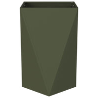 Fioriera-Vaso-Contenitore per Piante Verde oliva 50 x 50 x 75 cm Acciaio