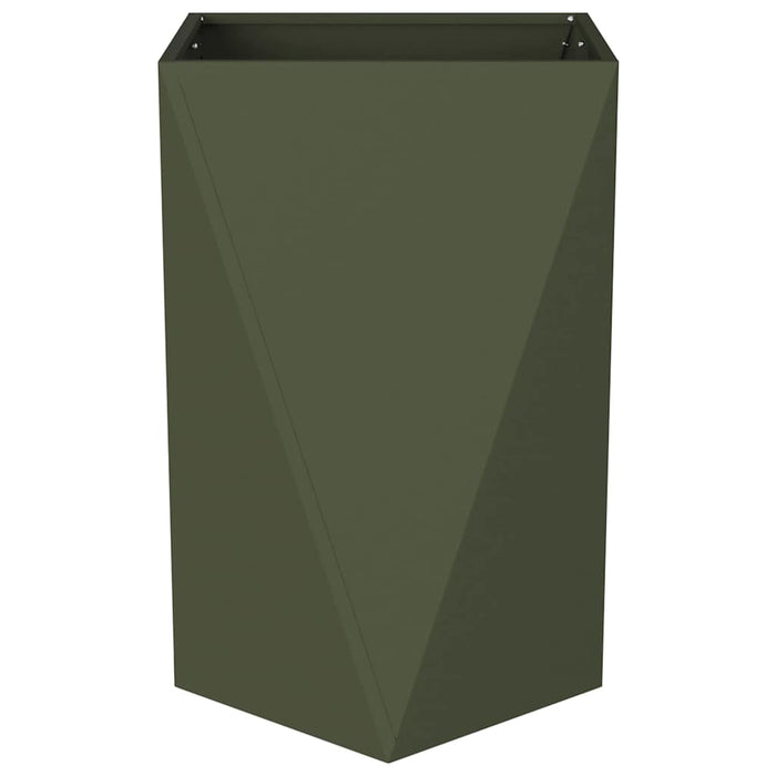Fioriera-Vaso-Contenitore per Piante Verde oliva 50 x 50 x 75 cm Acciaio
