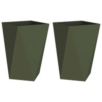 Fioriera 2 pcs Verde oliva 50 x 50 x 75 cm Acciaio 883801