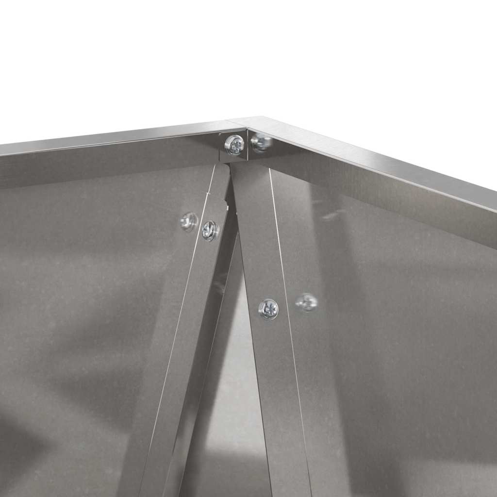 Fioriera 2 pz-Set di 2 Vaso-Contenitore per Piante Argento 50 x 50 x 75 cm Acciaio inossidabile