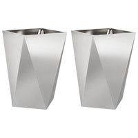 Fioriera 2 pcs Argento 50 x 50 x 75 cm Acciaio inossidabile 883803