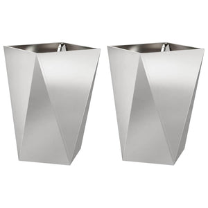 Fioriera 2 pcs Argento 50 x 50 x 75 cm Acciaio inossidabile 883803