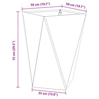 Fioriera Argento 50 x 50 x 75 cm Acciaio zincato 883804