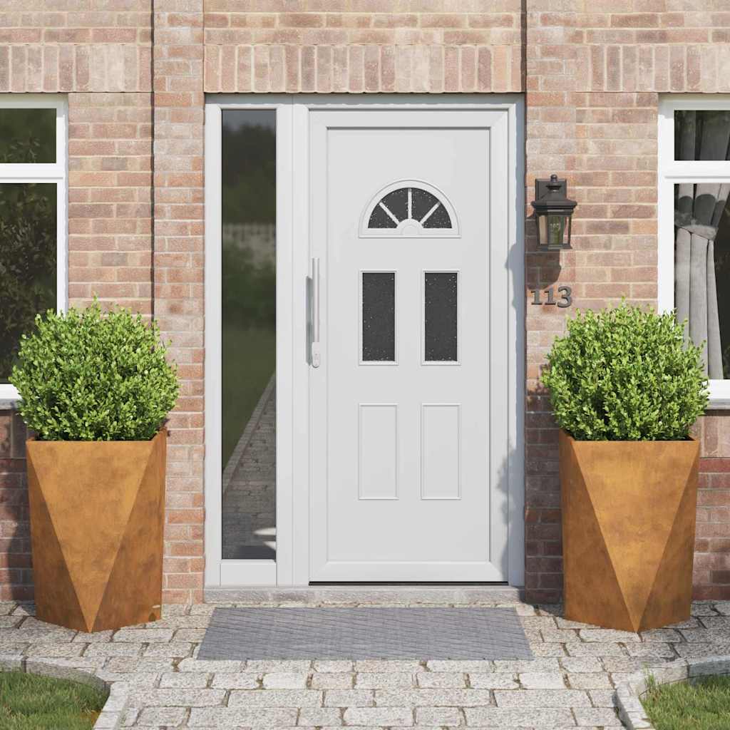 Fioriera 2 pz-Set di 2 Vaso-Contenitore per Piante Ruggine 50 x 50 x 75 cm