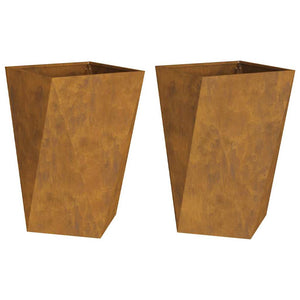 Fioriera 2 pz-Set di 2 Vaso-Contenitore per Piante Ruggine 50 x 50 x 75 cm