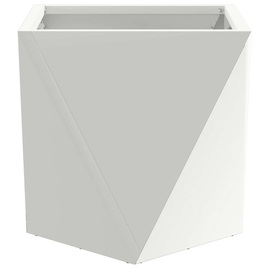 Fioriera-Vaso-Contenitore per Piante Bianco 30 x 30 x 30 cm Acciaio