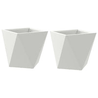 Fioriera 2 pz-Set di 2 Vaso-Contenitore per Piante Bianco 30 x 30 x 30 cm Acciaio