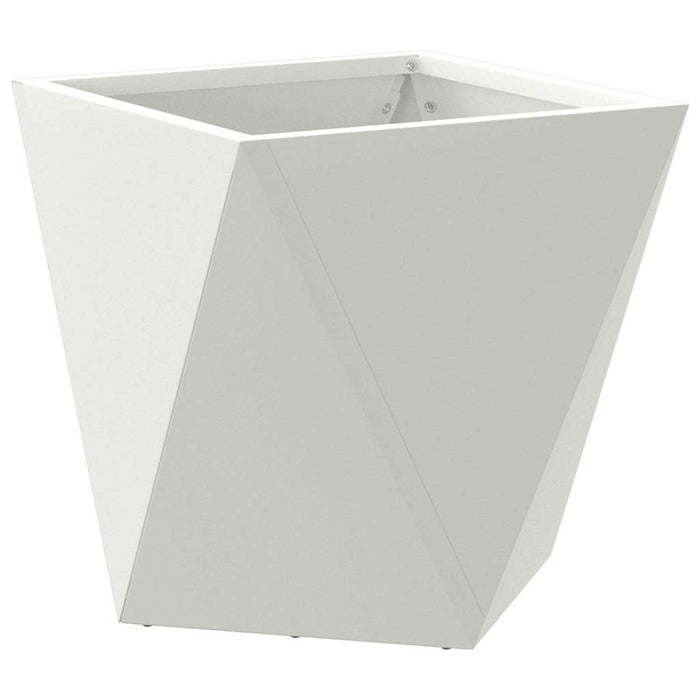 Fioriera 2 pz-Set di 2 Vaso-Contenitore per Piante Bianco 30 x 30 x 30 cm Acciaio