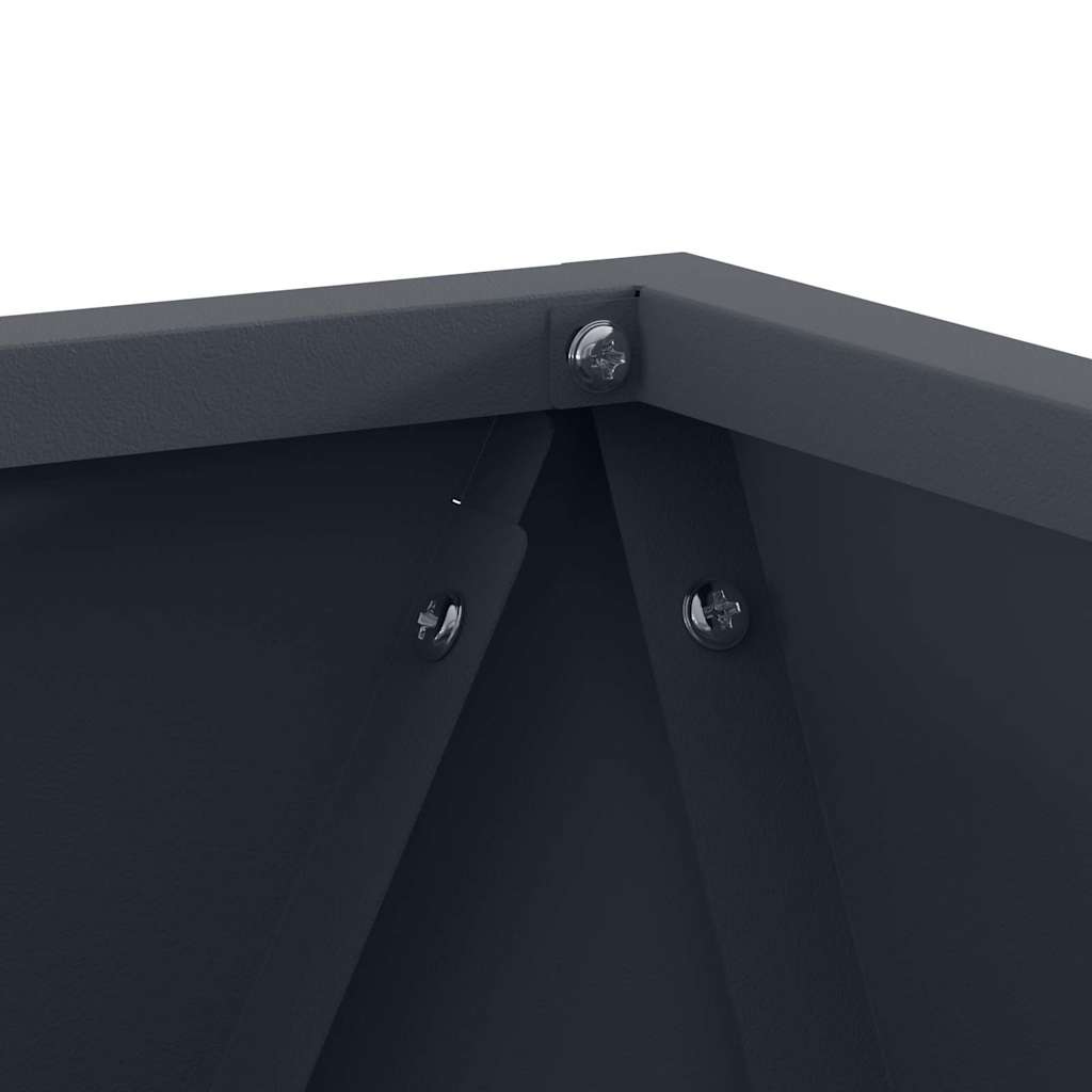 Fioriera 2 pcs Antracite 30 x 30 x 30 cm Acciaio 883813