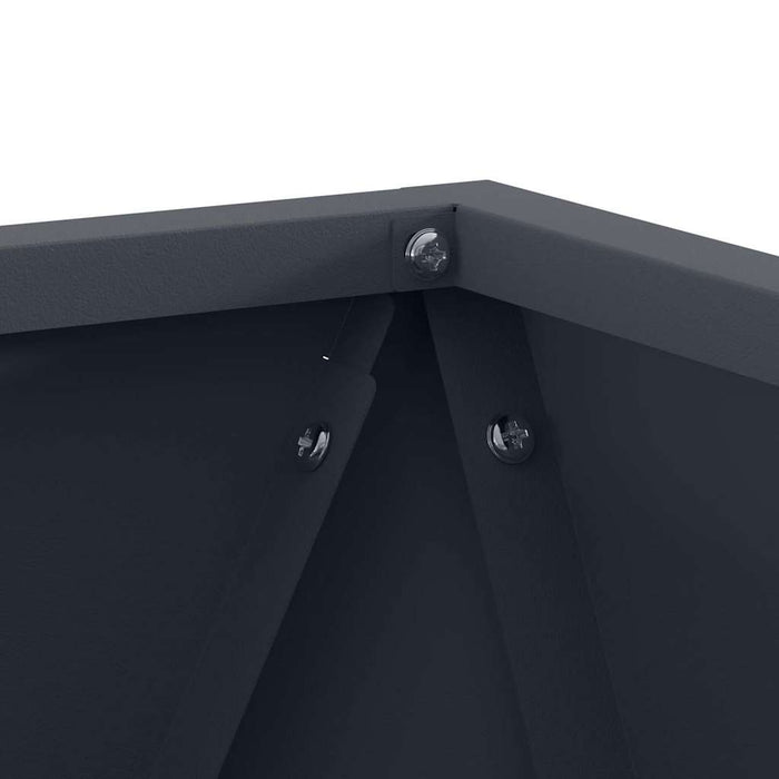 Fioriera 2 pz-Set di 2 Vaso-Contenitore per Piante Antracite 30 x 30 x 30 cm Acciaio