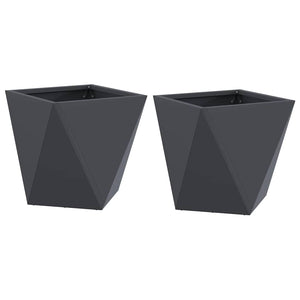 Fioriera 2 pcs Antracite 30 x 30 x 30 cm Acciaio 883813