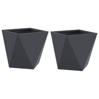 Fioriera 2 pz-Set di 2 Vaso-Contenitore per Piante Antracite 30 x 30 x 30 cm Acciaio