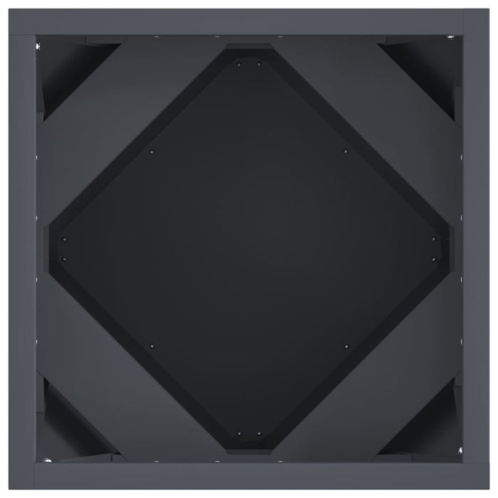 Fioriera 2 pz-Set di 2 Vaso-Contenitore per Piante Antracite 30 x 30 x 30 cm Acciaio