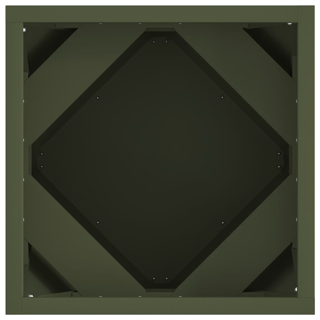 Fioriera Verde oliva 30 x 30 x 30 cm Acciaio 883814