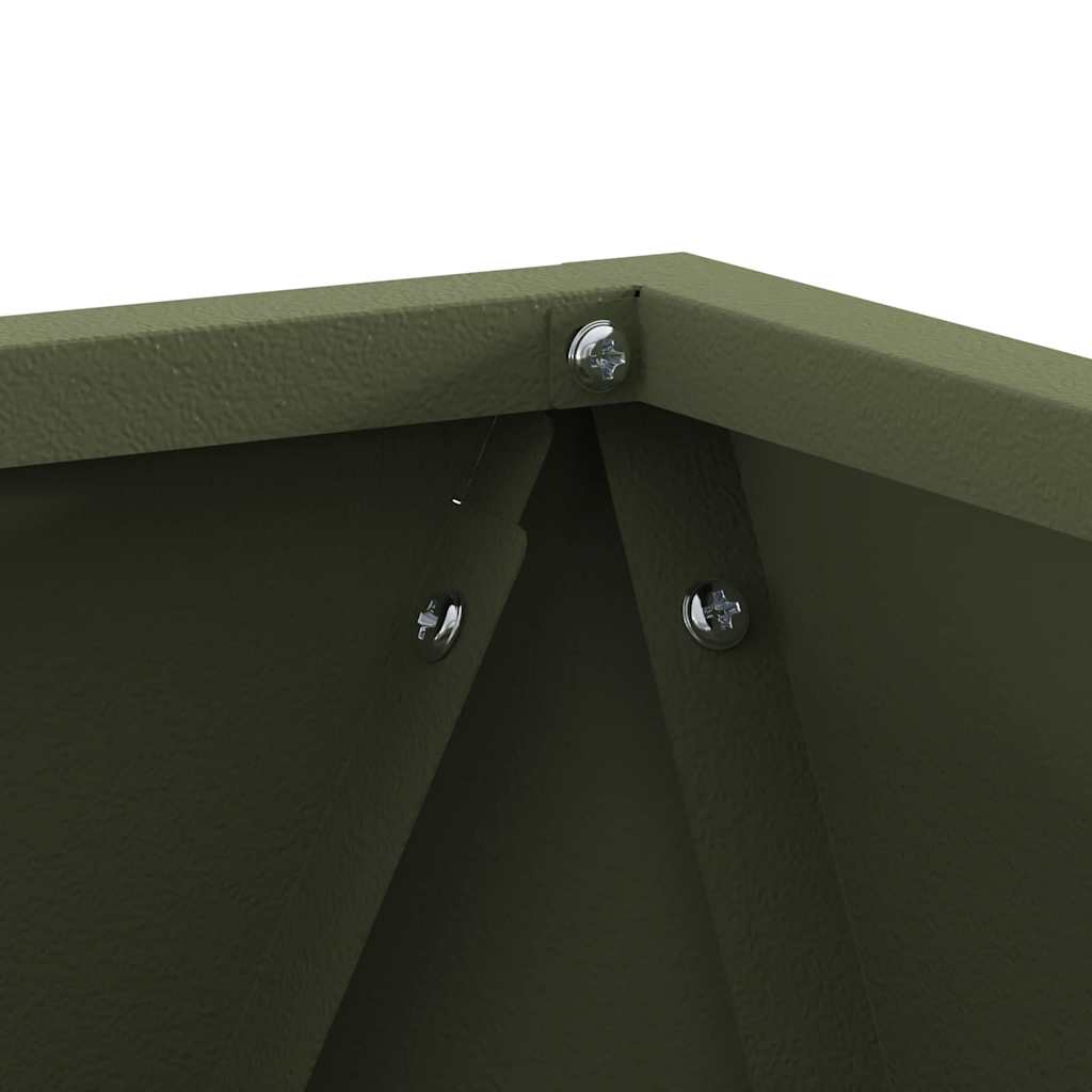 Fioriera 2 pcs Verde oliva 30 x 30 x 30 cm Acciaio 883815