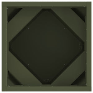 Fioriera 2 pz-Set di 2 Vaso-Contenitore per Piante Verde oliva 30 x 30 x 30 cm Acciaio