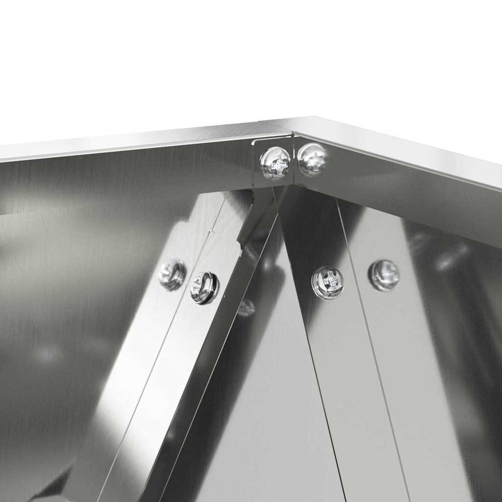 Fioriera 2 pz-Set di 2 Vaso-Contenitore per Piante Argento 30 x 30 x 30 cm Acciaio zincato