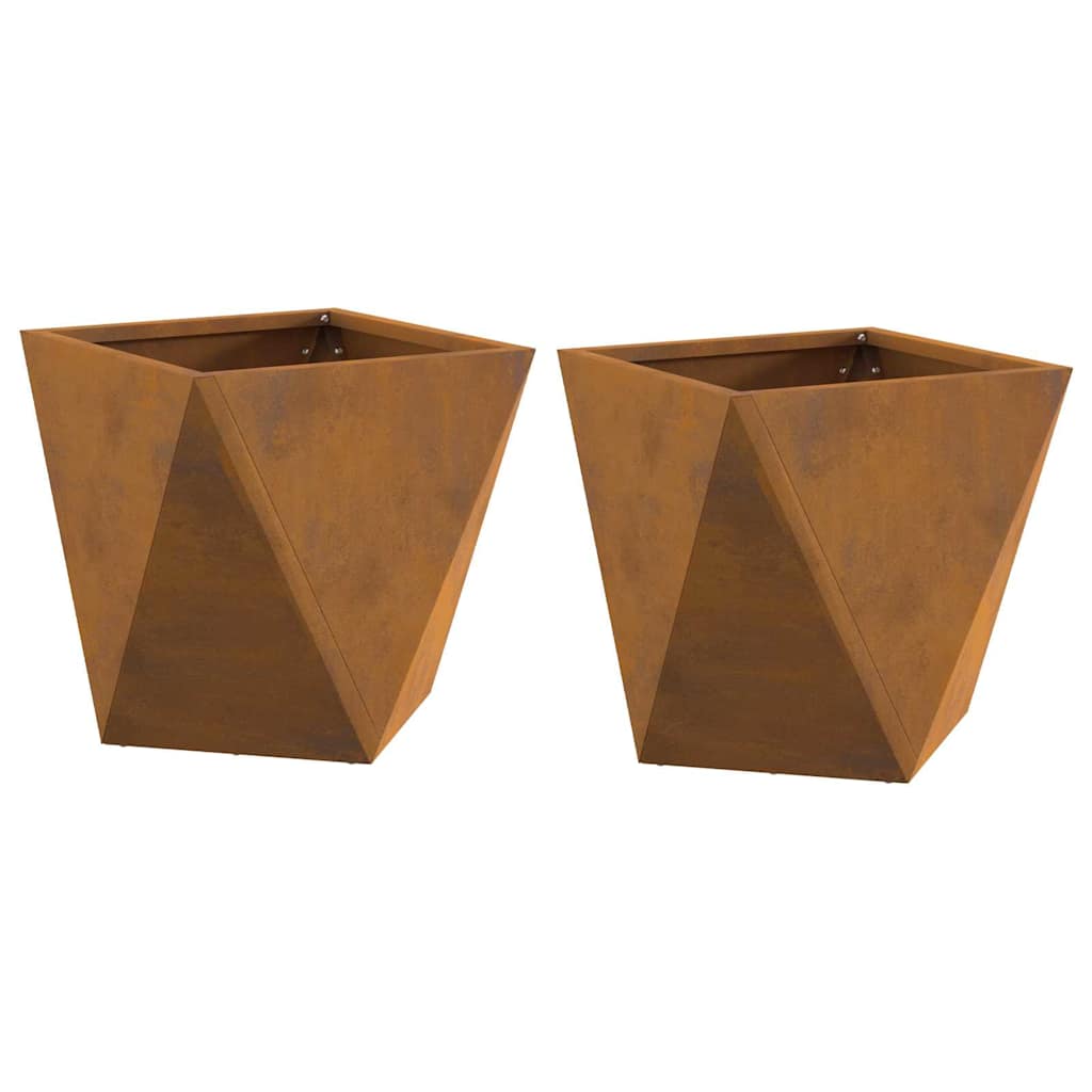 Fioriera 2 pz-Set di 2 Vaso-Contenitore per Piante Ruggine 30 x 30 x 30 cm