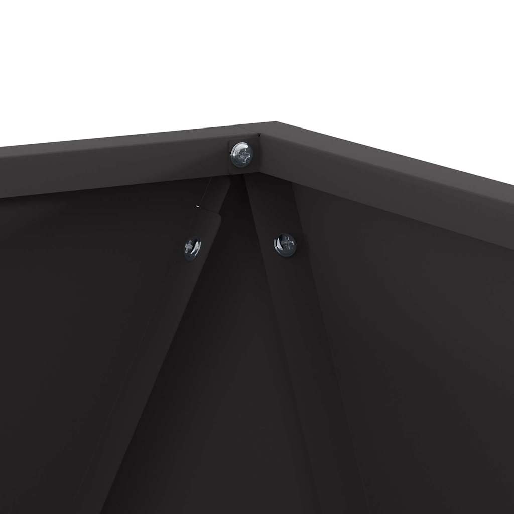 Fioriera 2 pz-Set di 2 Vaso-Contenitore per Piante Nero 40 x 40 x 40 cm Acciaio